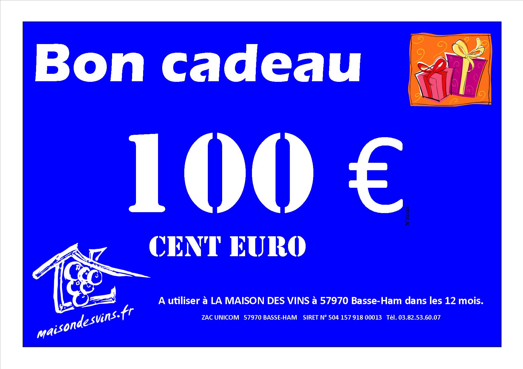 BON CADEAU 100 EUROS